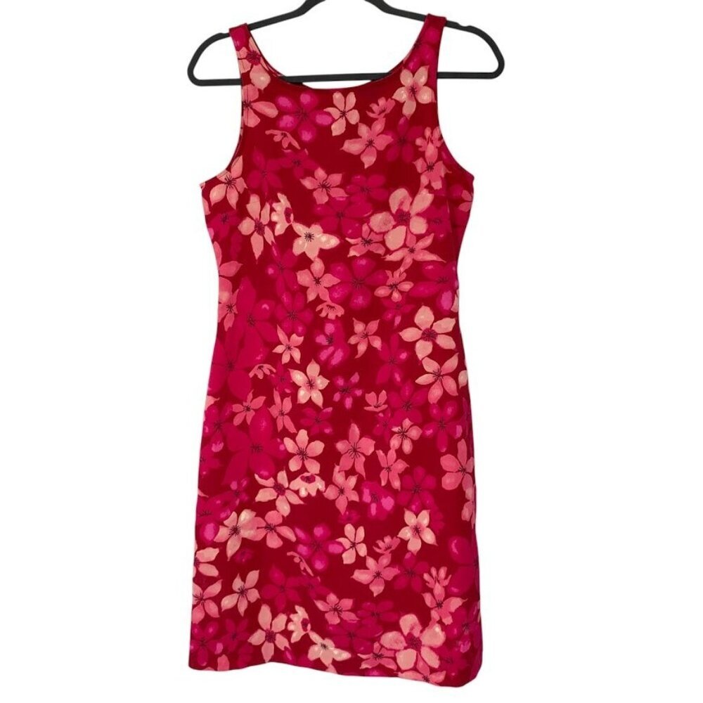 Garden Party Floral Sleeveless Dress Size 9 Romantic Feminine Tropical Resort